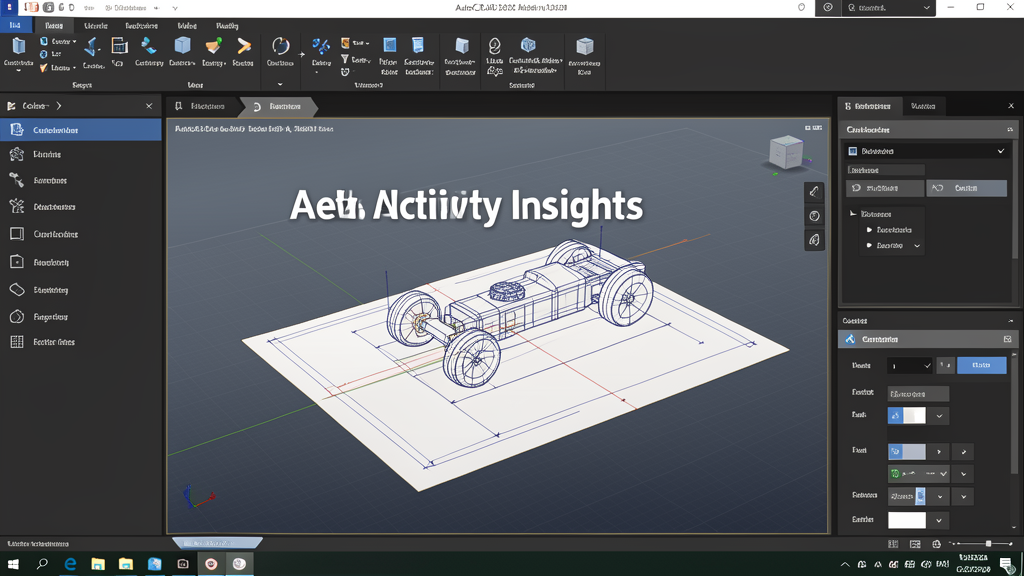 Interface do AutoCAD 2026 com painel Activity Insights em escritório de engenharia brasileiro